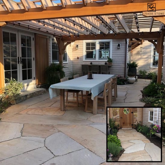 Sterling Tan Sawn Flagstone Patio and Walkway